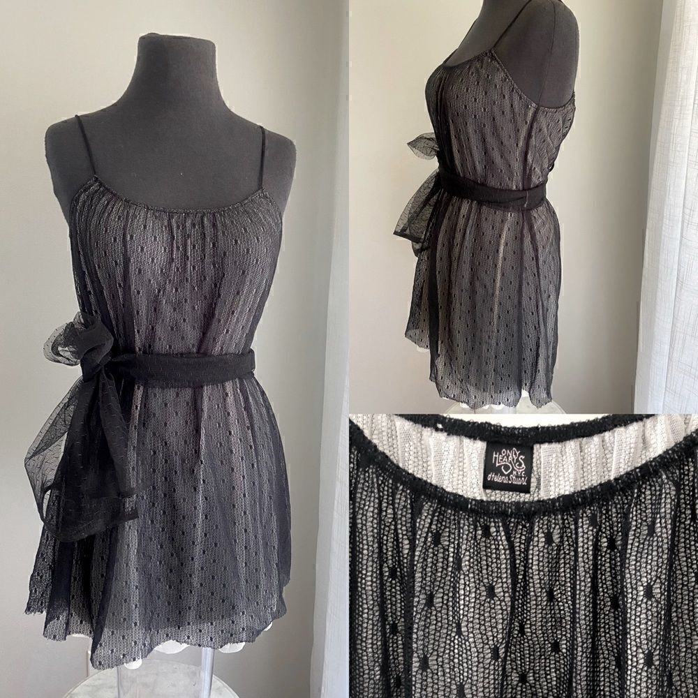 Only Hearts 90âs blackâSwissâDotâDressâcoverâup